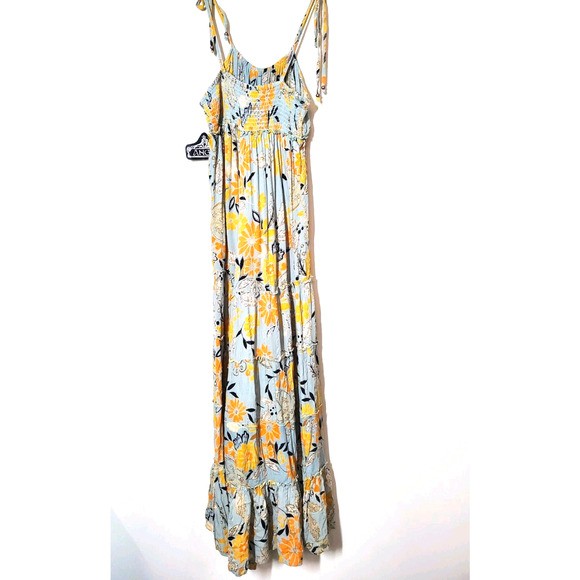 Angie NEW Womens Small Wide Leg Jumpsuit Boho Tiered‎ Floral Tiered Hippie - Picture 8 of 13